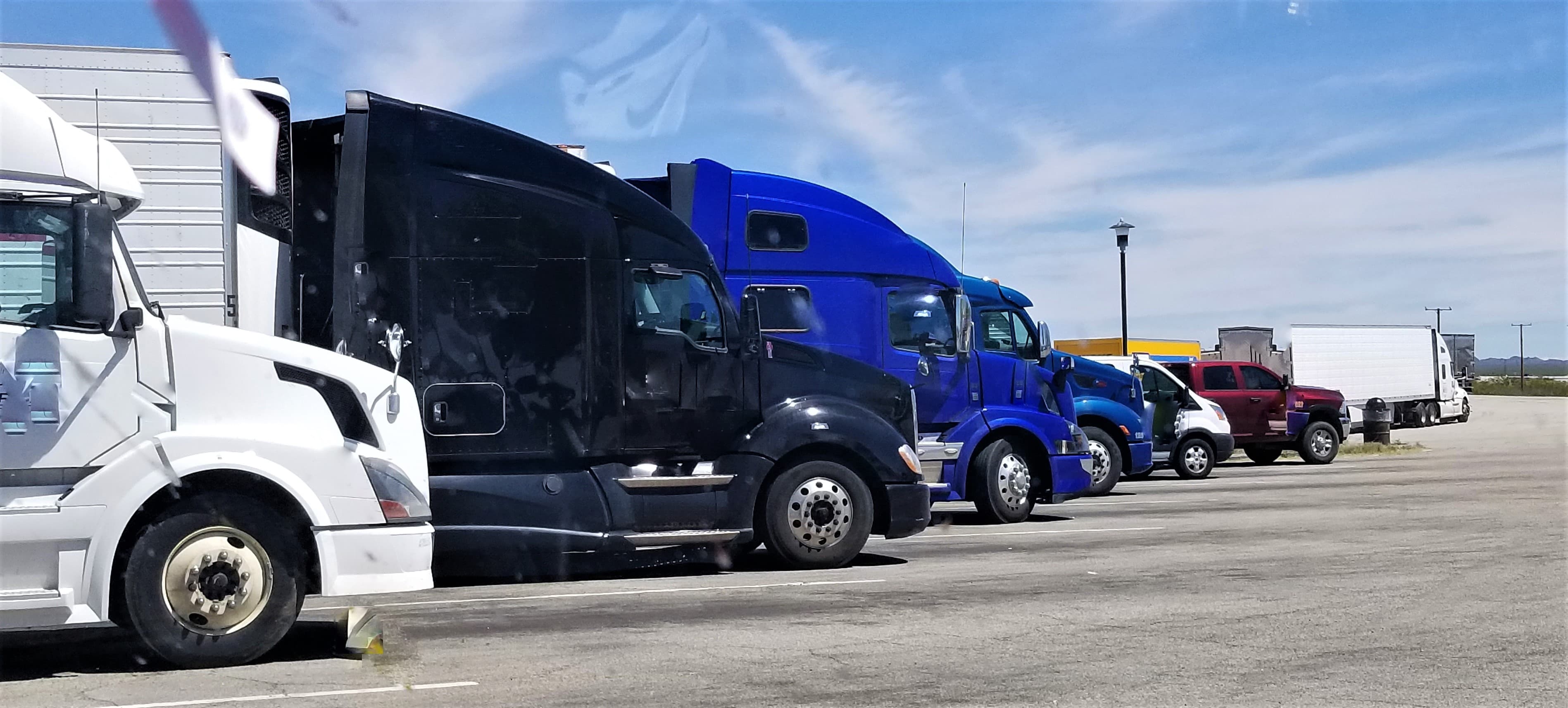 Trucks lined up